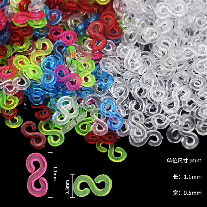 500 stks 11mm S Clip Rubberen Band Sieraden Sluiting Connector Set Voor DIY Elastische Armband Kit Maken Accessoires Materialen