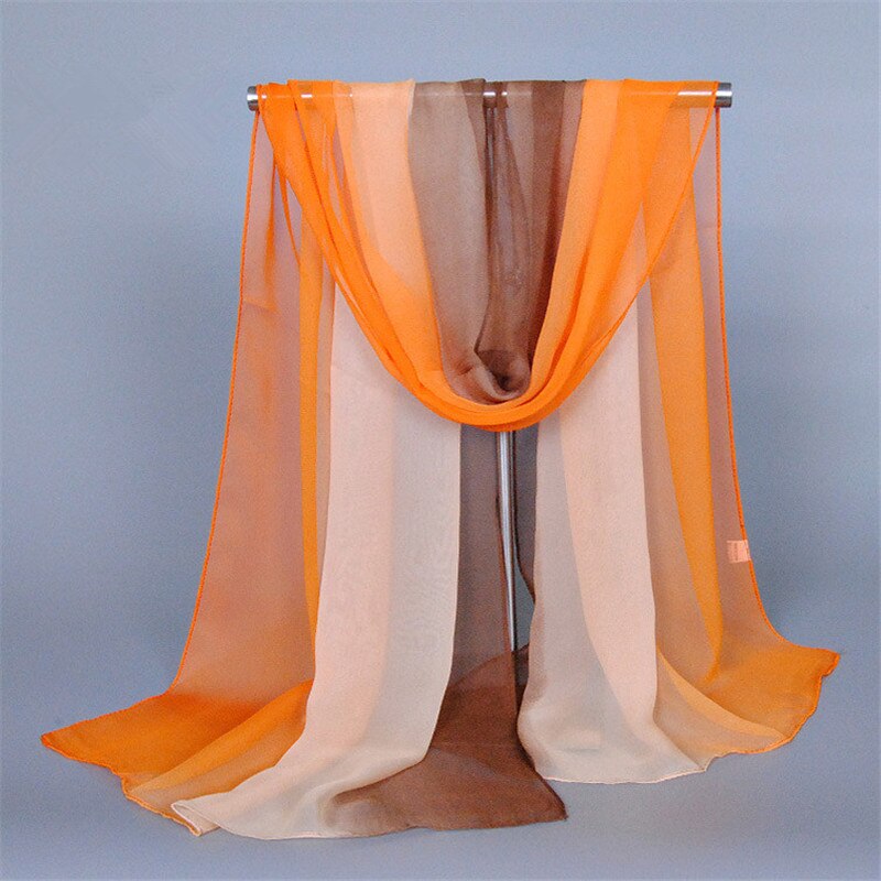 Foulard Hijab en mousseline de soie pour femme musulmane, nouvelle de luxe, châle de couleur dégradée, Poncho, Bandana, à la: 19