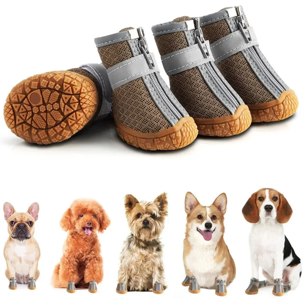 Zapatos de tela de malla para perros, botas para perros, impermeables, reflectantes, resistentes, suela antideslizante, antideslizantes, para exteriores, para perros pequeños, gatos y cachorros: XL / Negro