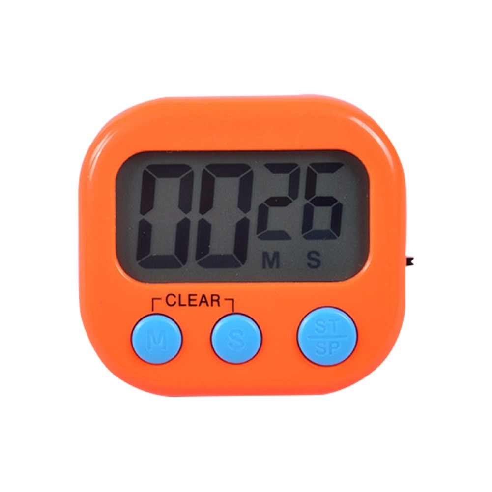 Magnetic Kitchen Timer Countdown LCD Digital Stopwatch Mini Practical Cooking Timer Alarm Clock White Blue Pink: Orange