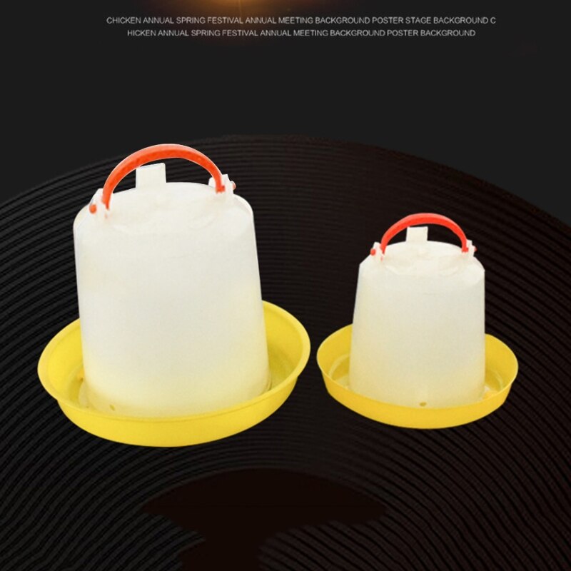 Chicken Waterer Durable Automatic Poultry Water Feeder Drinker with Handle Hanging Poultry Water Container with Outlet