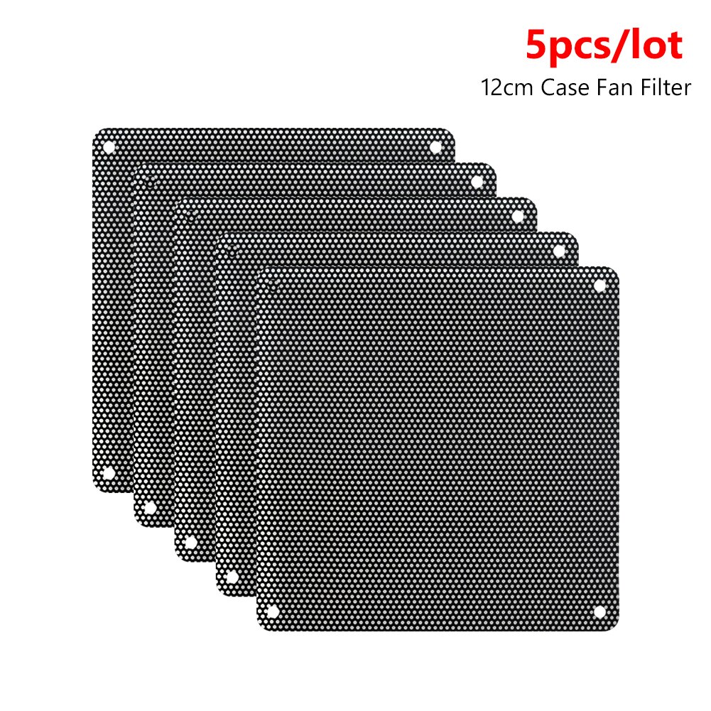5 Teile/los 80mm 90mm 120mm 140mm Cuttable Schwarz Weiß PVC PC Fan Staub Filter Staubdicht Fall computer Mesh PVC PC Kühlung Kühler: 12cm black