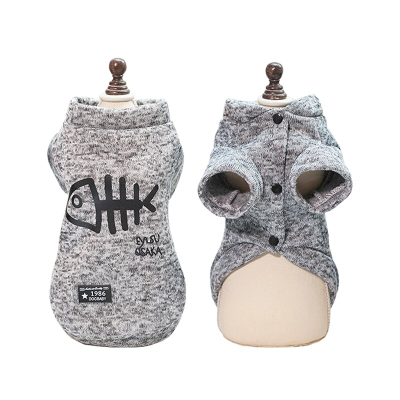 Kat Kleding Herfst Winter Warm Kleding Voor Katten Honden Sphynx Kitty Kitten Jas Jassen Gedrukt Kat Kostuums Huisdier Kleding Outfits: Light Grey / S