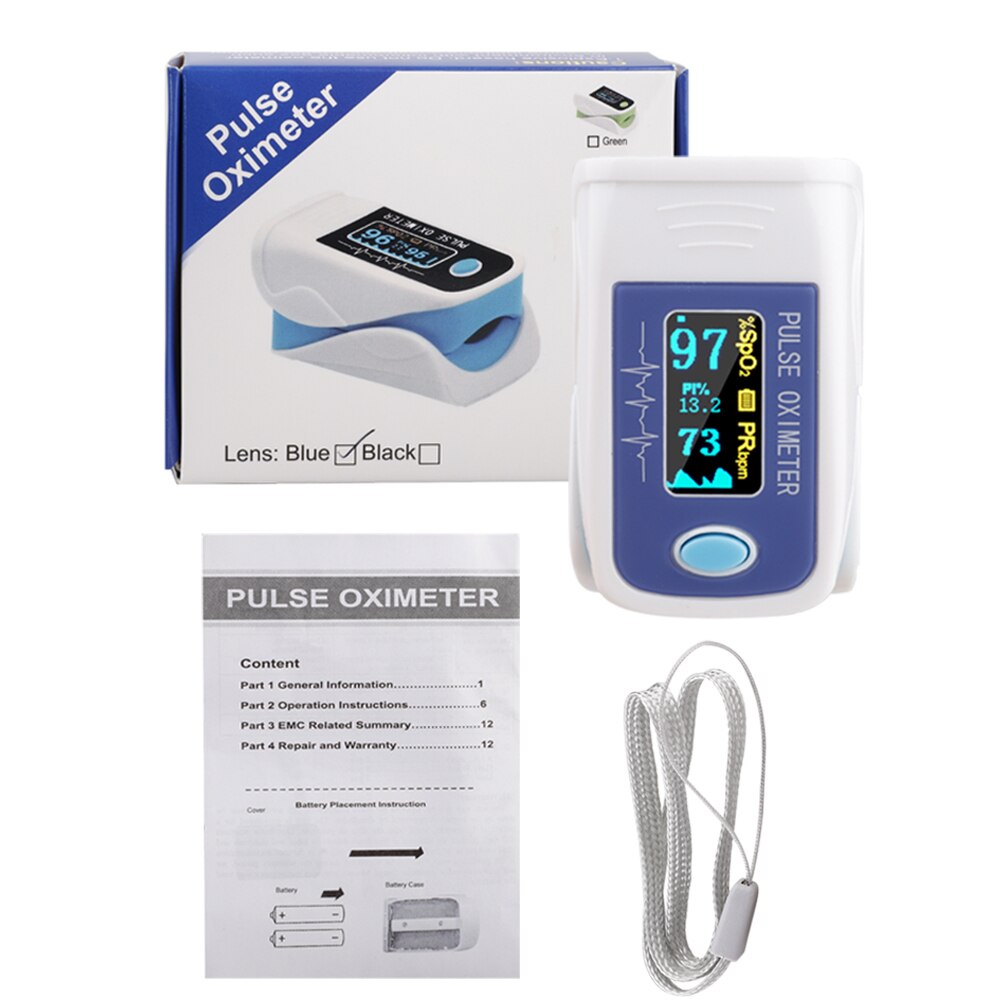 Puls oximeter monitor finger puls oxymeter digital iltmåler klip type spo 2 pr sensor oled display puls oximetre