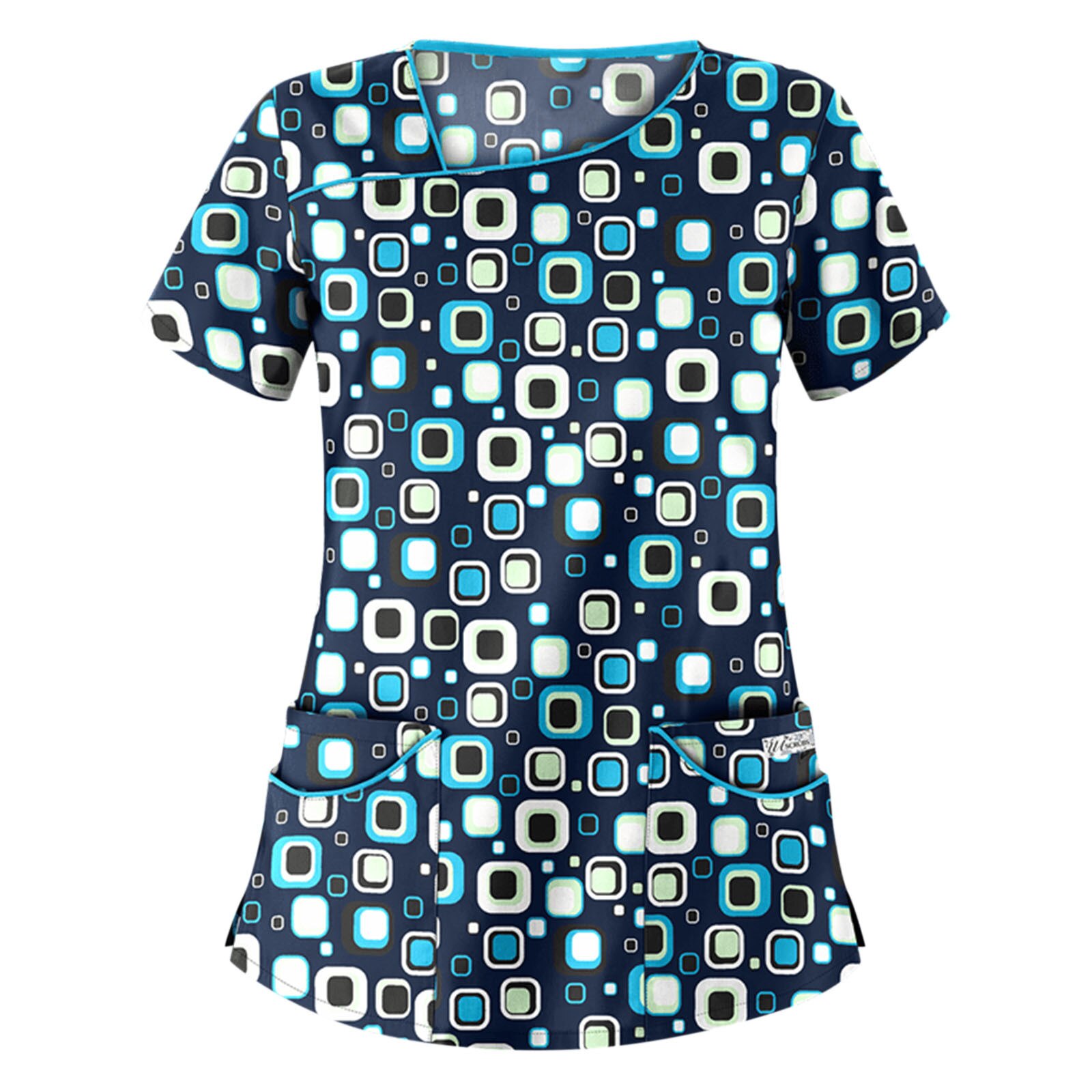 Uniforme de gommage pour femmes, uniforme de travail à manches courtes, Blouse imprimée à fleurs, J30,: GN / XL