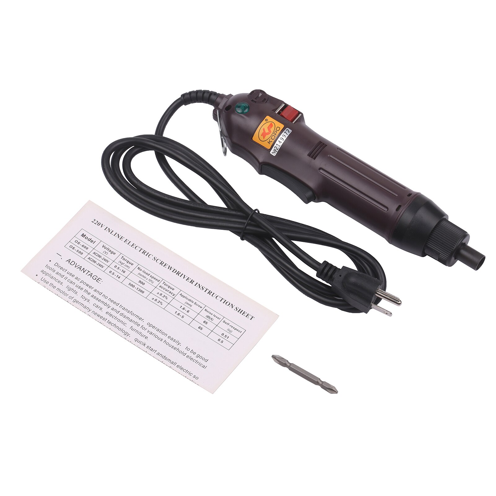Industrial Electric Screwdriver 3.2Nm Adjustable Torque Electrical Screwdriver Corded Automatic Electric Batch Torque Power Tool