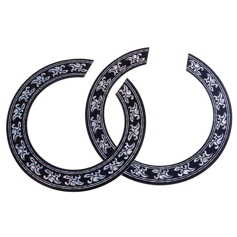 2 Sizes Sound Hole Rose Decal Sticker For Acoustic Classical Guitar Parts Black+Silver