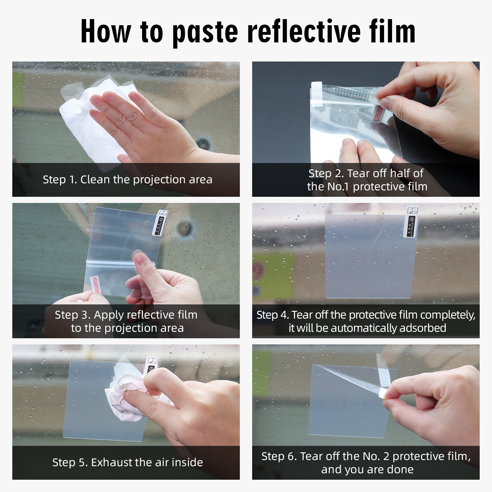 Película reflectante HUD para coche, sistema de visualización Head Up, película OBD II, consumo de combustible, pantalla de exceso de velocidad, accesorios para automóviles, película reflectante