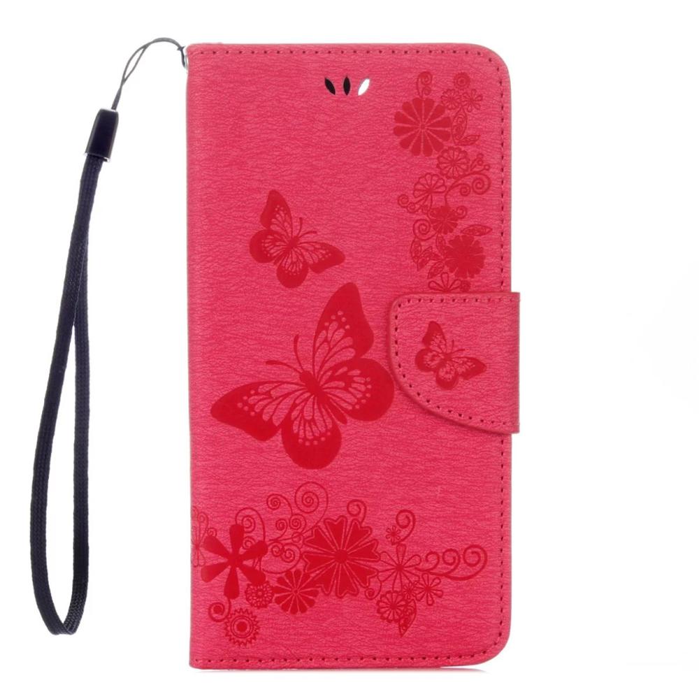 En relieve de cuero flip case para iphone6 6 s plus butteryfly retrocede plus funda cartera de cubierta para iphone7 7 5S sí mt cajas del teléfono: Rose for iPhone6 6s