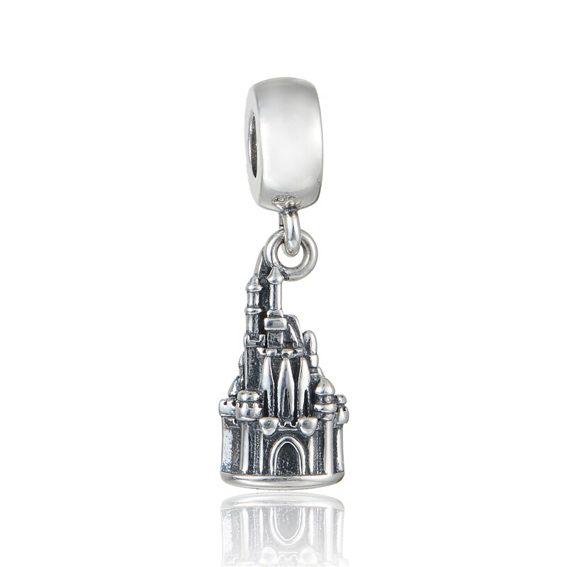 100% 925 Sterling Silver Crown Elephant Heart Shaped Rabbit Castle Tower Women Charm DIY Dangle: 2237