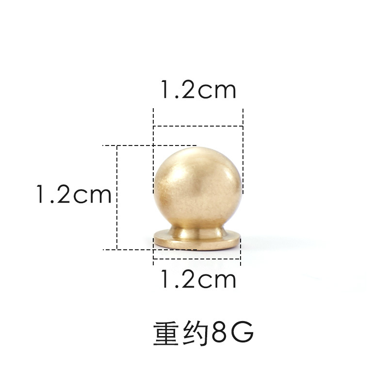 Brass handle drawer wardrobe door solid handle single hole oak door handle accessori armadio cabinet making tools kitchen: 1.2cm