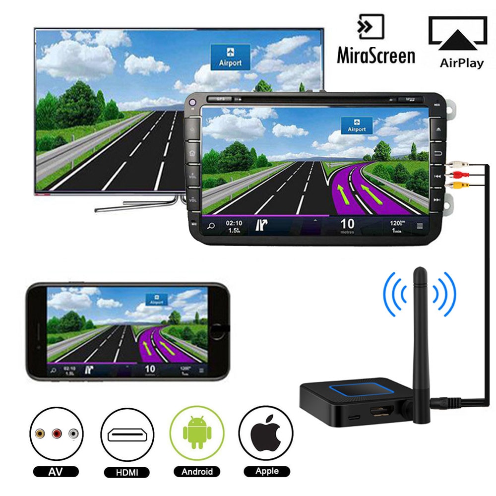 Draadloze HDMI AV Screen Mirroring mirascreen Auto Auto Miracast tv stick Dongle 1080 P Wifi Antenne Media streamer AirPlay Display