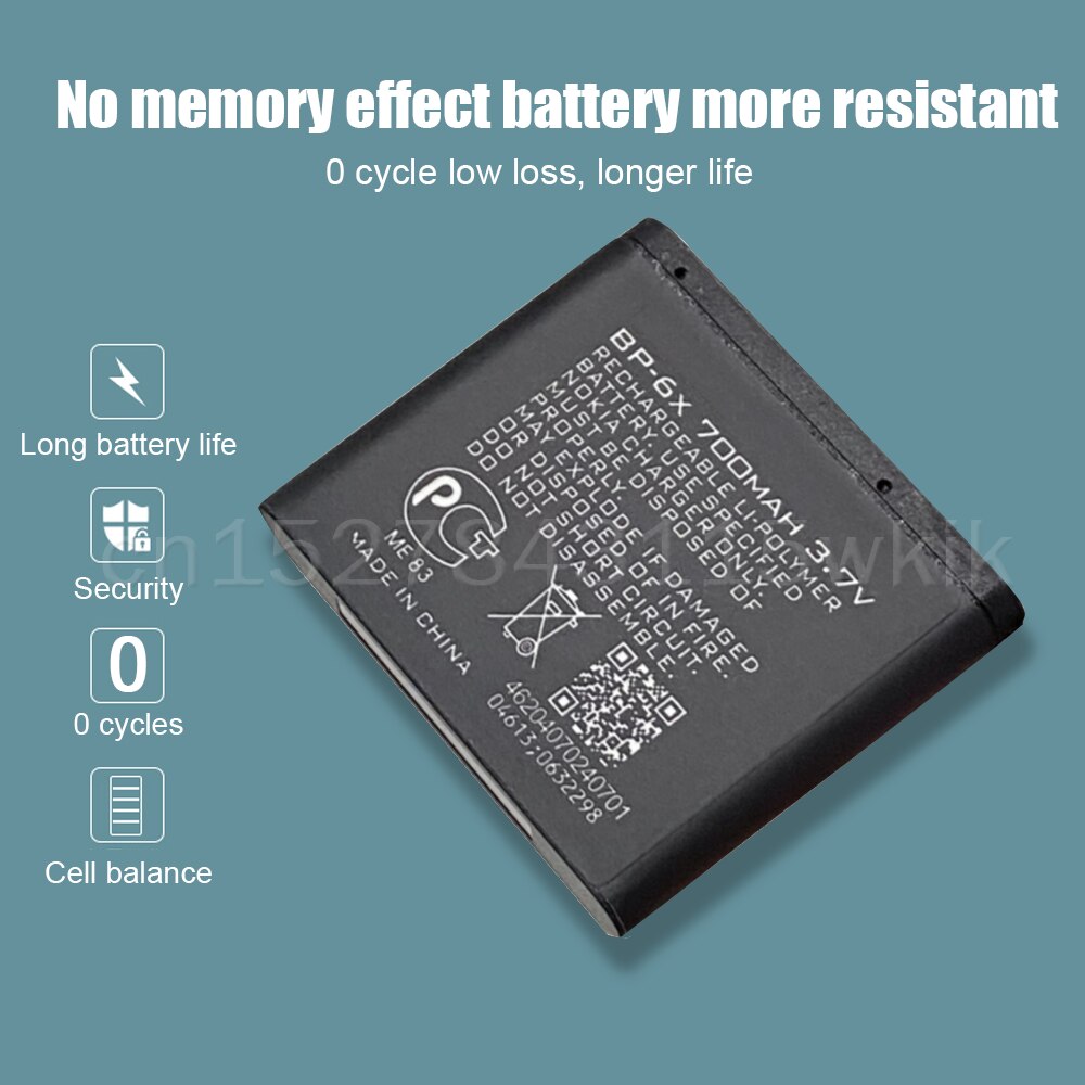 1-5 stk 3.7v 700 mah bp -6x bp 6x bp6x erstatnings telefon batteri til nokia 8800 8800s 8800 sirocco  n73i 8860 lithium batteri