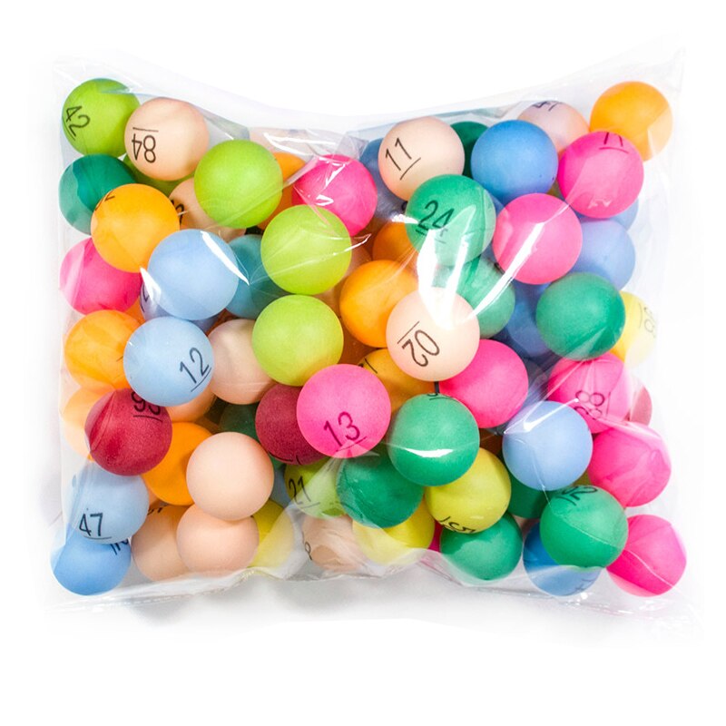 100 Stks/pak 40Mm Kleurrijke Ping Pong Ballen Tafeltennis Bal Met 1- 100 Nummers Voor Loterij Entertainment Ballen abs Plastic 2.4G