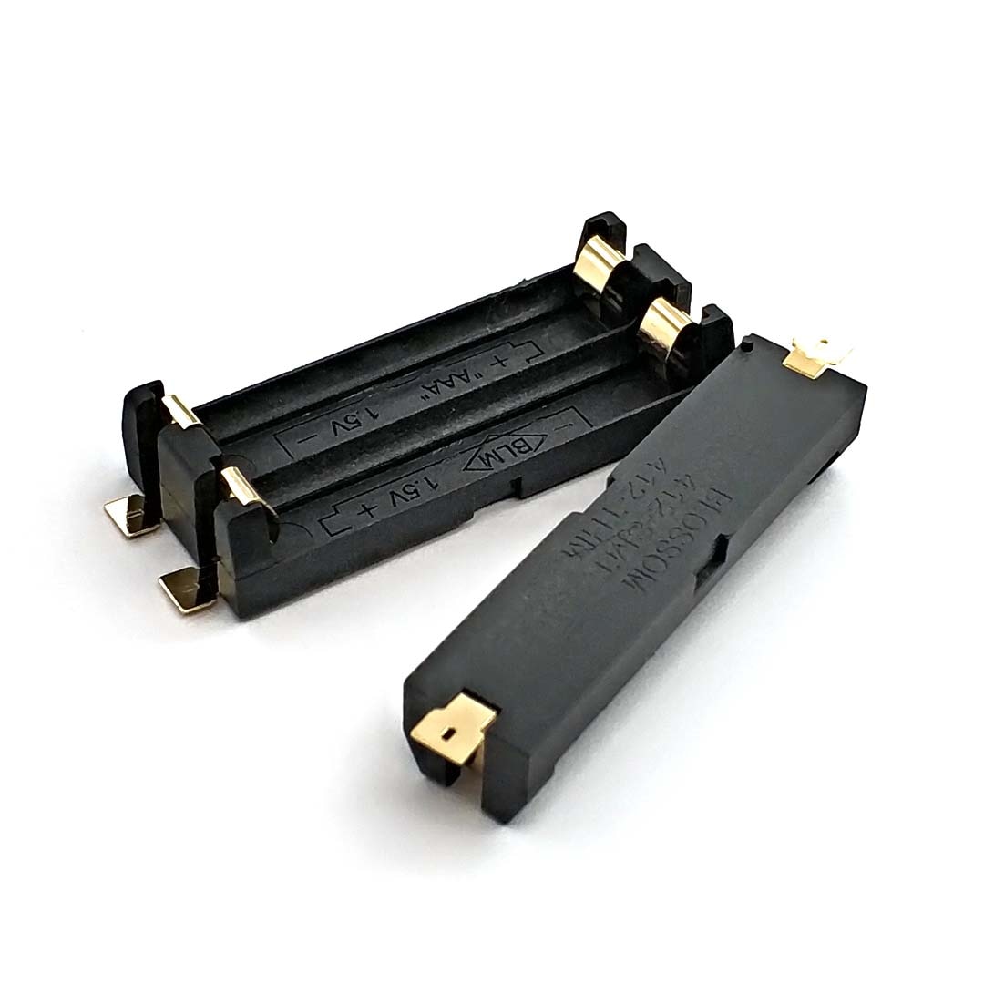 Di alta Qualità 1/2 fessura AAA Supporto Della Batteria SMD SMT Contenitore di Batteria con il Bronzo Spilli FAI DA TE Batteria Al Litio Primavera Scatola di