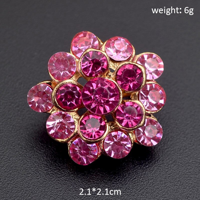 Broche Pin 25 Kleuren Vintage Kleurrijke Crystal Gold Bloemen Rhinestone Broche Pin Badge Diy Strass Accessoires Party Bruiloft: 4