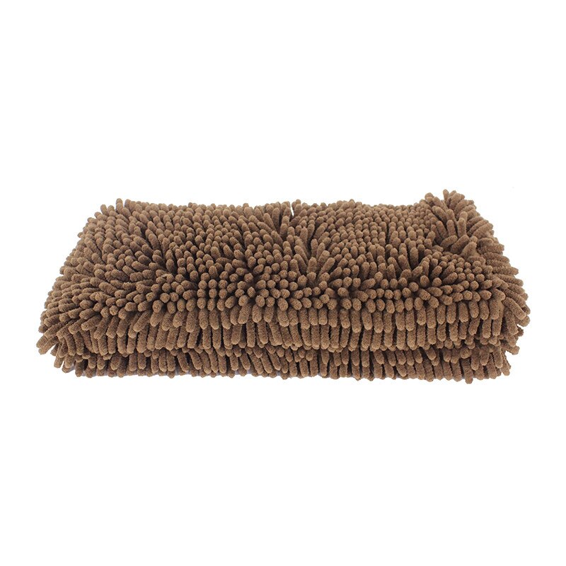 Imukykyinen nopeasti kuivuva koiran kissa pyyhe chenille mikrokuitu shammy lemmikki kylpy shampoo pyyhe tasku likaa hylkivä pyyhkeet lemmikkieläintuote: Kahvia / S 33 x 50cm