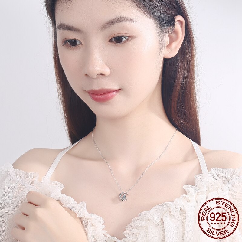 Doppio anello chiusura corta chiusura a forma di gatto collana con ciondolo a stella per regalo di gioielli in zircone CZ moda donna
