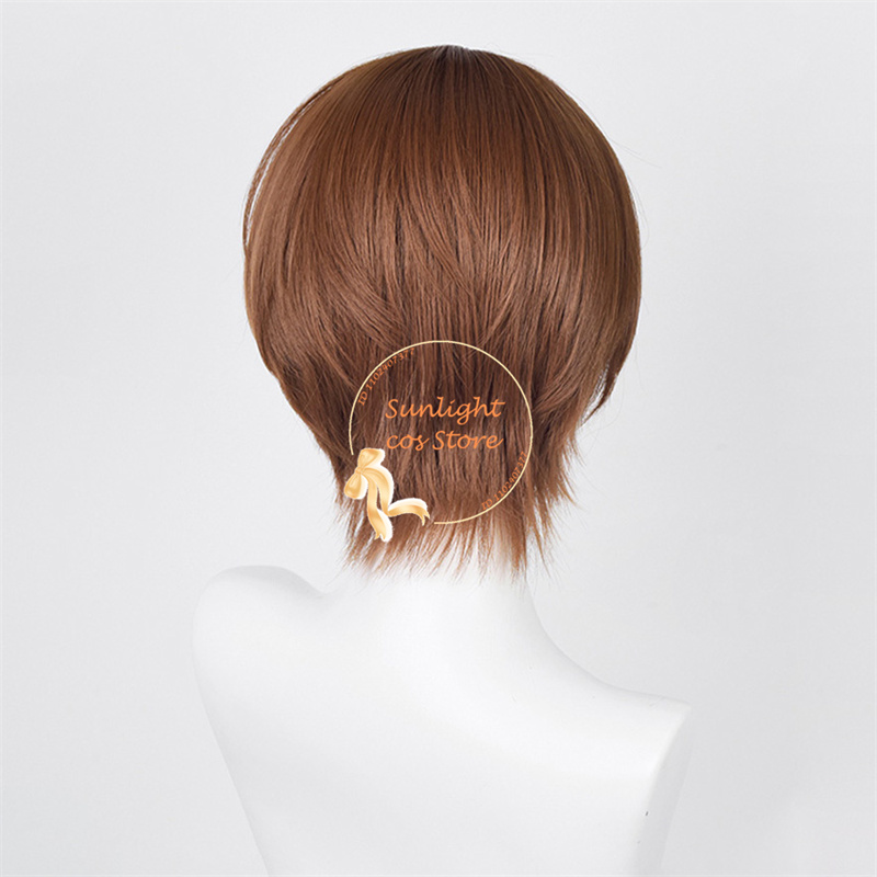 Anime Yagami Light Cosplay Wig 30cm Short Dark Brown Wigs Heat Resistant Synthetic Hair Halloween Party Misa Amane Wig + Wig Cap