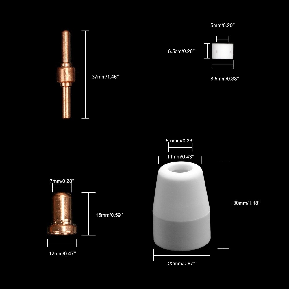 40pcs Plasma Cutter Cutting Consumables KIT 40A Welding Plasma Nozzles TIPS For LG-40 PT-31 Torch CUT40 Cutting Machines