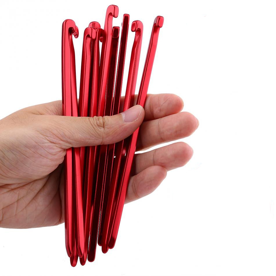 10 pièces/lot de piquets de tente en alliage d'aluminium 16cm piquets de jardin clou de terre hamac robuste Camping pour Guyline auvent flyleaf