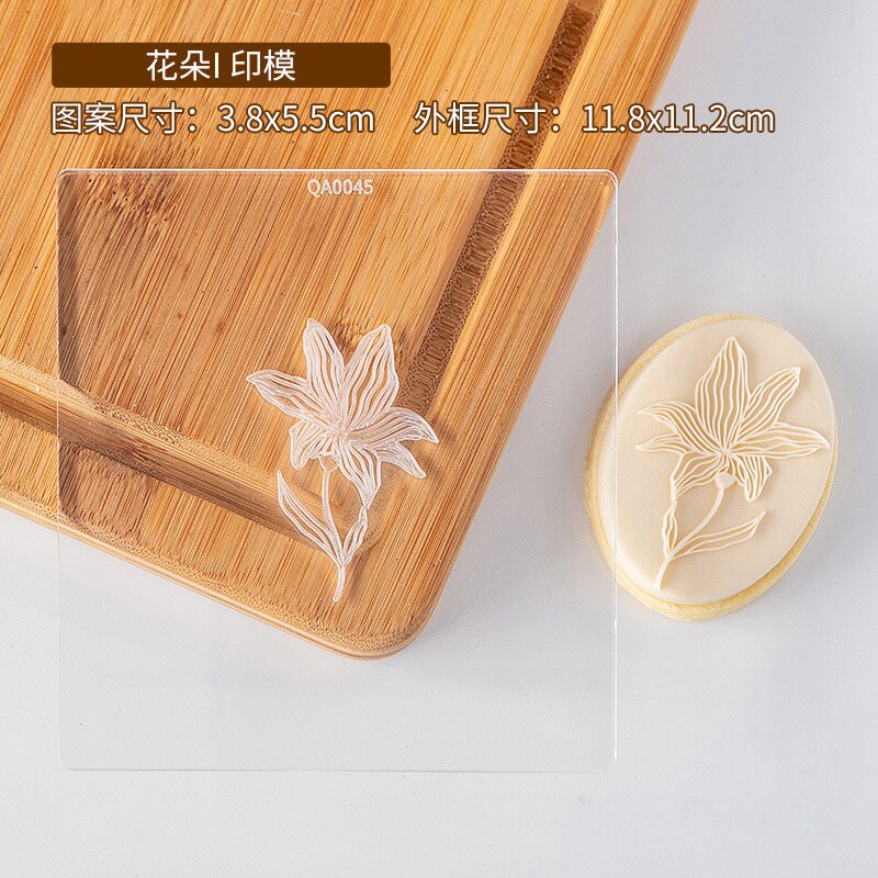 Acryl Bloem Biscuit Mold Fondant Suiker Ambachtelijke Cookie Pers Stempel Embosser Diy 3d Cartoon Cookie Cutter Cake Decoratie Gereedschappen: QA0045