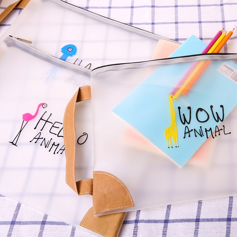 A4 envelope portable transparent envelope PVC zipper test kit file cover school and office supplies