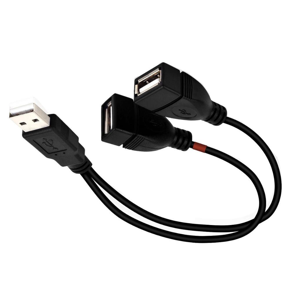 USB Charging Power Cable Cord Extension Cable USB 2.0 A 1 male to 2 Dual USB Female Data Hub Power Adapt