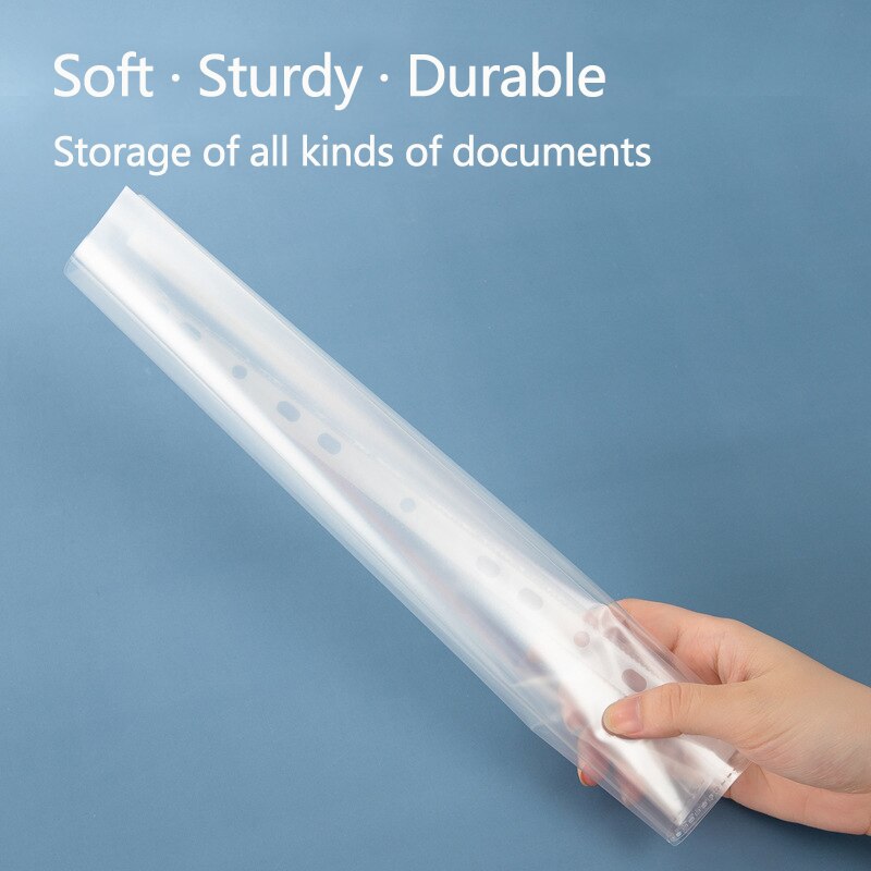 50pcs A4 File Protection Film Transparent 2/3/4/11 Holes Folder Bag Punched Folders Filing Loose Leaf Document Sheet Protectors