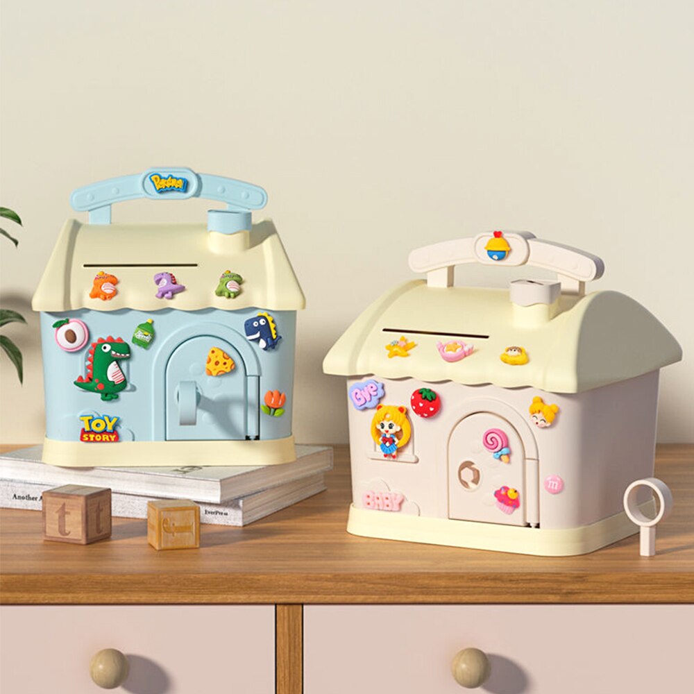 Cartoon Cute Children Girls Birthday Piggy Bank Fun Kindergarten Plastic Storage Box Piggy Bank