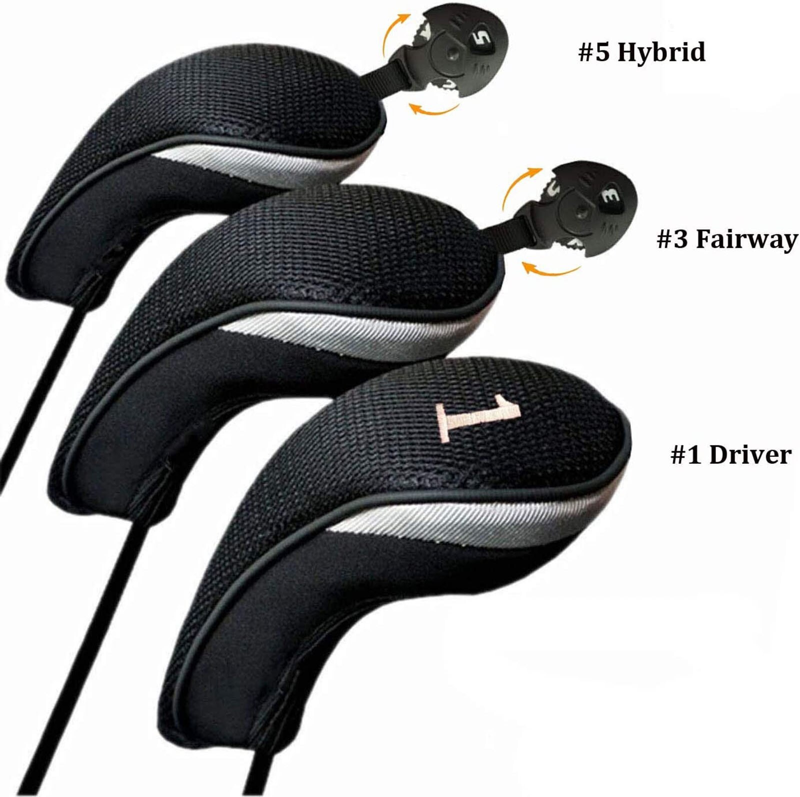 4/3/1 Pcs Set Golf Club Head Covers for Woods Clubs Headcover 1# 3# 5# Driver Fairway Hybrid Golfing Trainer Cover