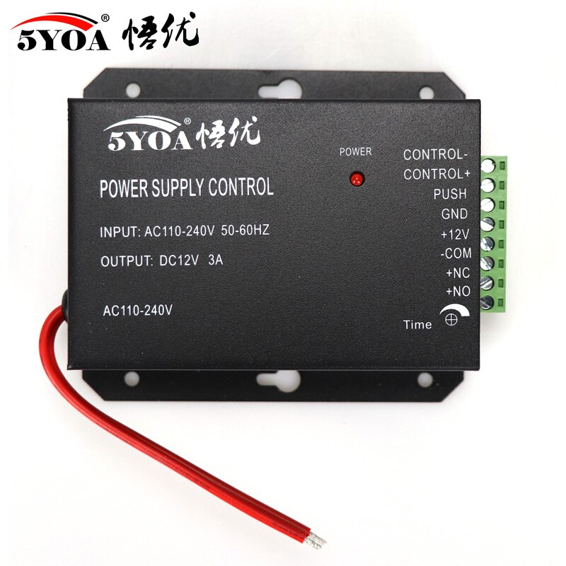 DC 12V Deur Toegangscontrole systeem Schakelaar Voeding 3A 5A AC 110 ~ 240V voor RFID Vingerafdruk toegangscontrole Machine Apparaat: 12V3A Black Power