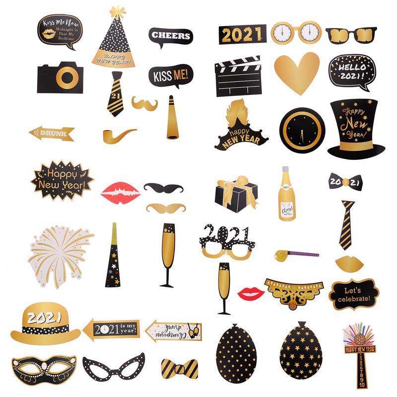46Pcs Selfie Props Foto Schieten Props Photo Booth Props Foto Props Voor Decor Jaar