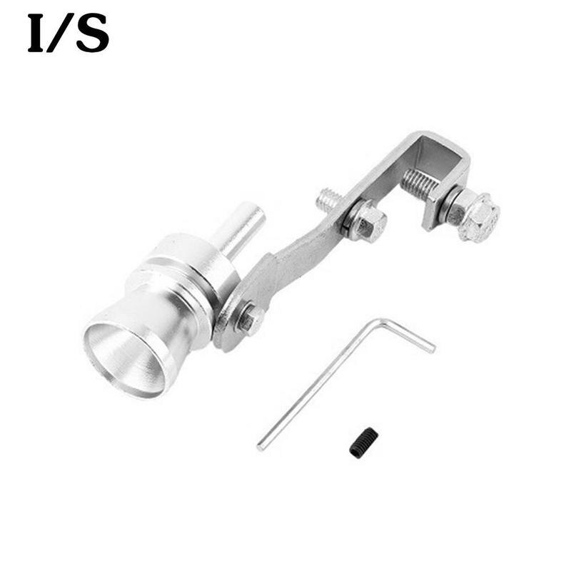 1PC uniwersalny turbosprężarka dźwięk symulator dźwięku samochodu świstak pojazdu zamontować urządzenie wydechowy tłumik robić rury gwizdek ryk samochodowy S/M: jeden-size srebro S