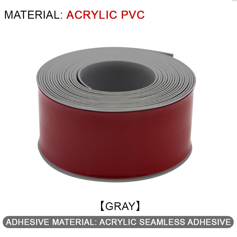 PVC Acrylic Fishes Stick Strip Corner Line Mildew Proof Sealant Tape for Kitchen Stove Sink Self Adhesive Waterproof: Acrylic Gray