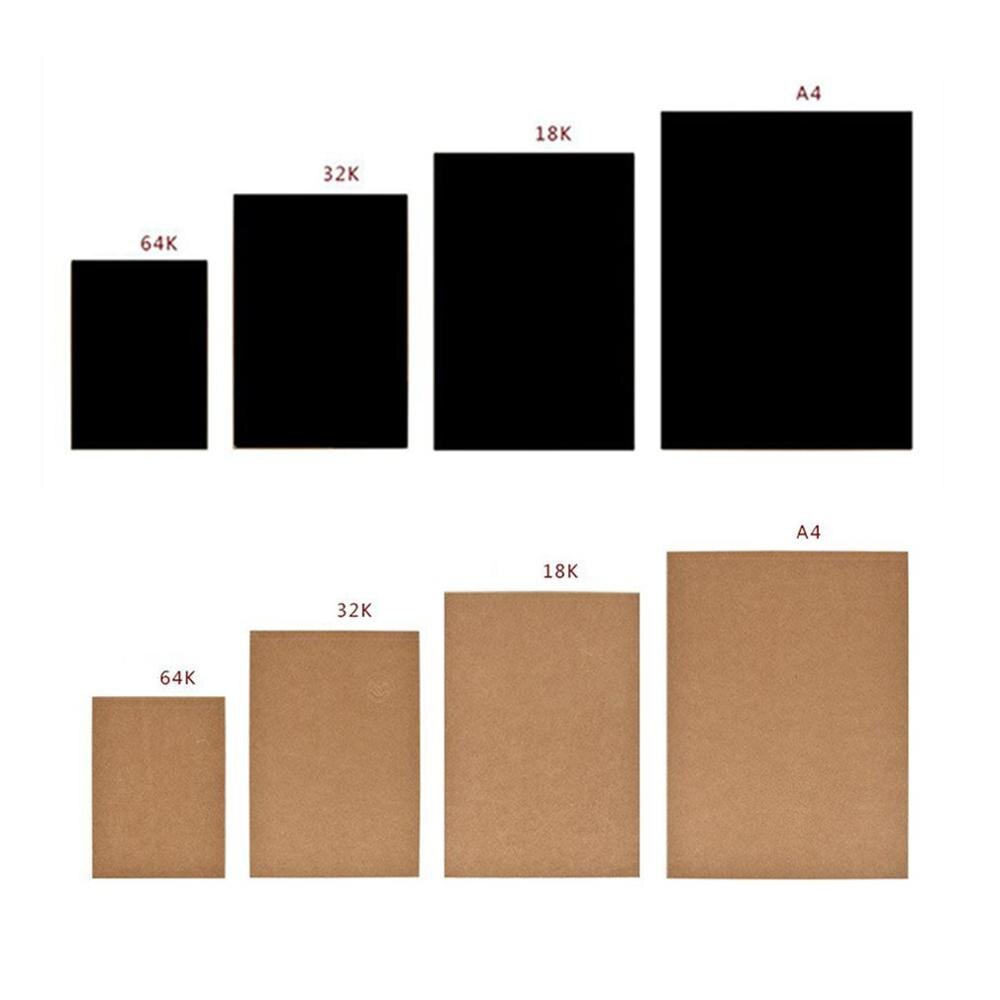 Pure Color Kraft Paper Sketchbook Schoolchildren Stationery Glue Up Draft Notebook Thick Notepad Sketchbook
