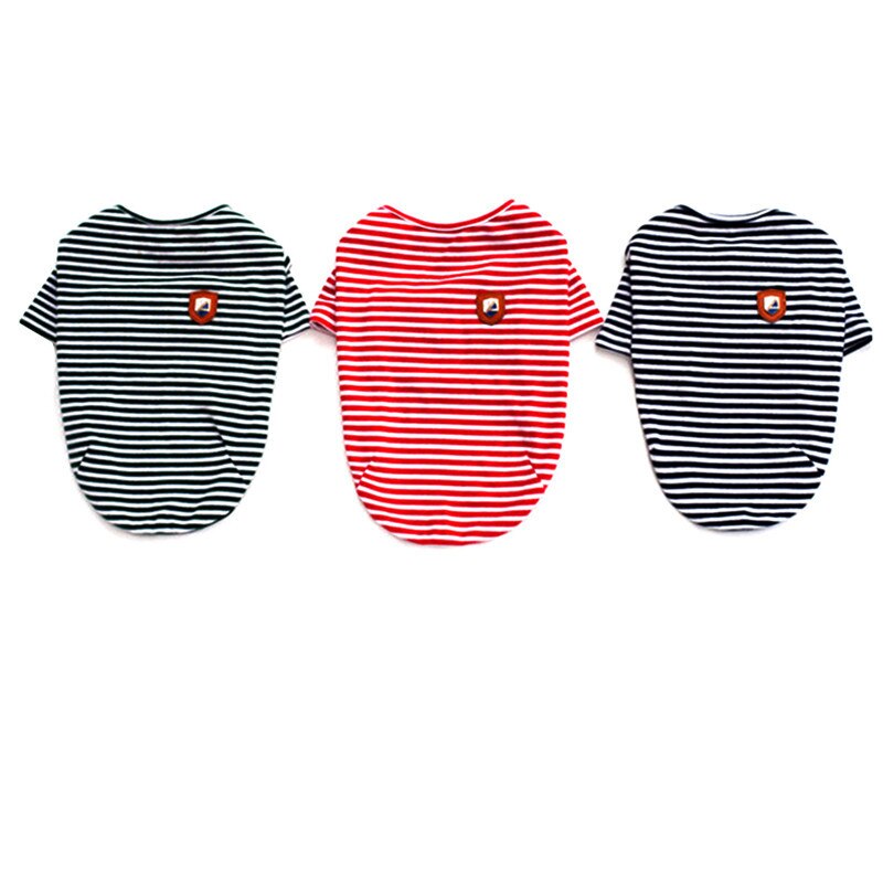 Disfraz de perro de algodón a rayas, camiseta de perro, ropa para mascotas, ropa bonita