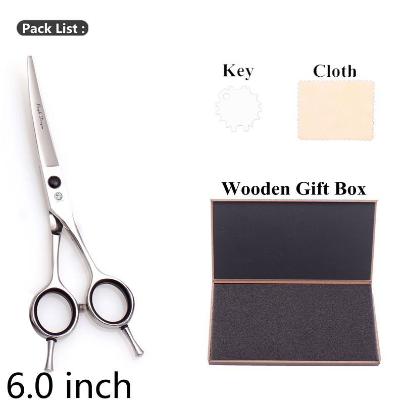 Ebene Pflege Schere 5,5 "6" 7 "8" Lila Drachen Edelstahl Hund Schere Gebogene Schere Haustier Schere Finger Rest Z1028: Z1028 Yin UC 6H