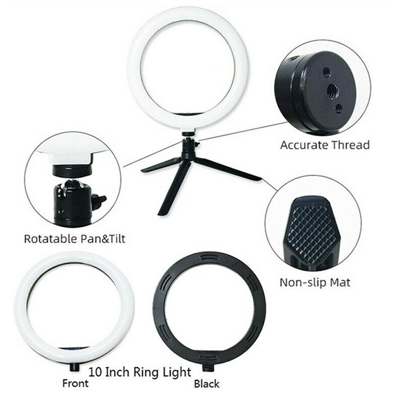 10 ''/26Cm Ring Licht Met Standaard Led Camera Selfie Licht Ring Voor Smart Telefoon Statief En Telefoon houder Voor Video Fotografie