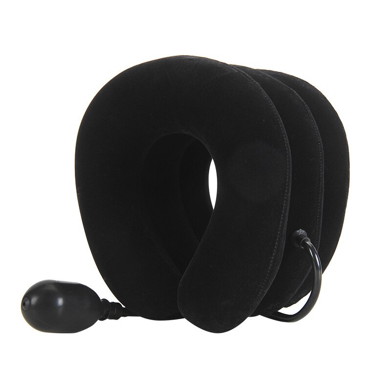 Neck Stretcher Air Cervical Traction Orthopedic Pillow Collar Pain Relief: black