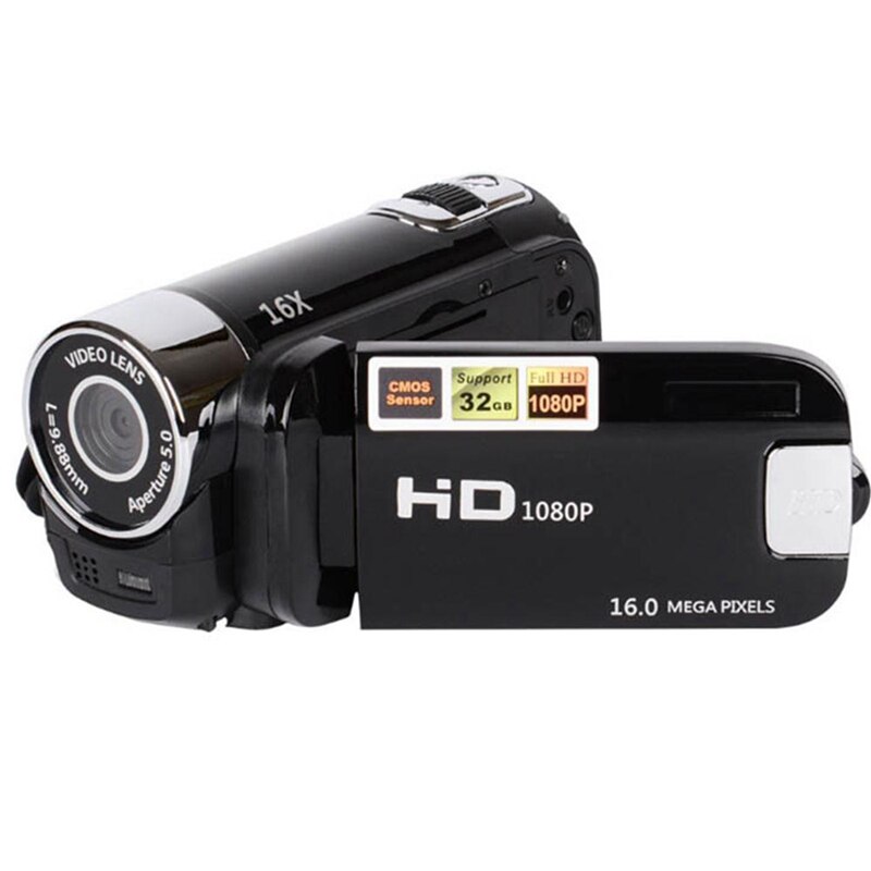 2.4 pouce TFT Sn 16X Zoom numérique DV caméscope vidéo HD 1080P caméra numérique portable capteur Cmos jusqu'à 32 go SD noir