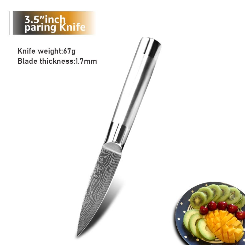 Knife Set Chef Santoku Japanese Knife 7CR17 440C High Carbon Stainless Steel Utility Bread Slicing Knives: 3.5 inch fruit knife