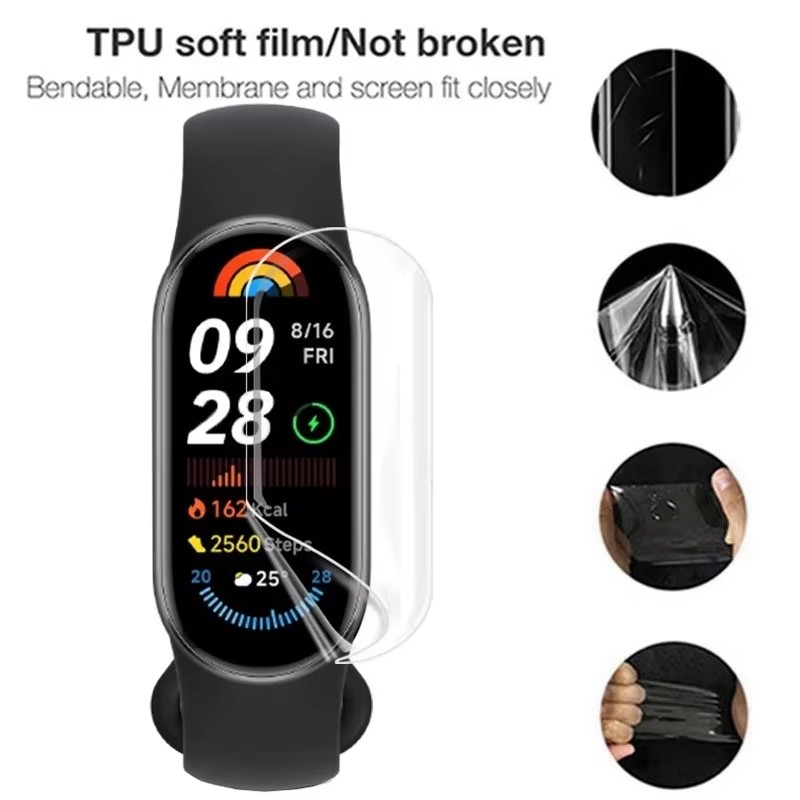 1-5 uds película de hidrogel para Xiaomi Mi Band 9 8 7 Protector de pantalla para reloj inteligente en Mi Band 8 7 6 5 Mi Band9 película protectora no vidrio