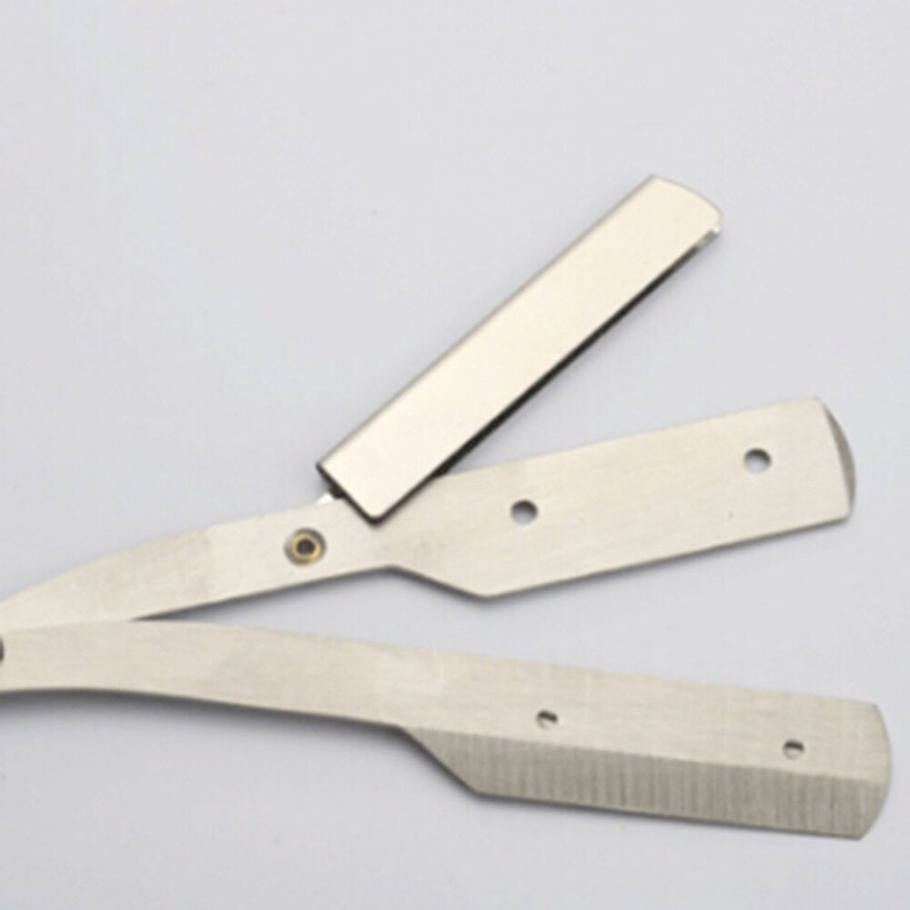 Stainless Steel Shaving Razor Straight Edge Razors Pro Mens Folding Shaving Manual Beard Shaver Barber Shaver Tool (Silver)