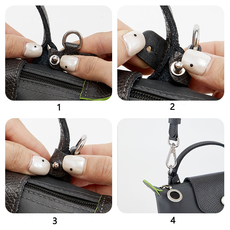 Zapasowy pasek na ramię ze skóry bydlęcej do małego paska crossbody Longchamp bez modyfikacji dziurkowania