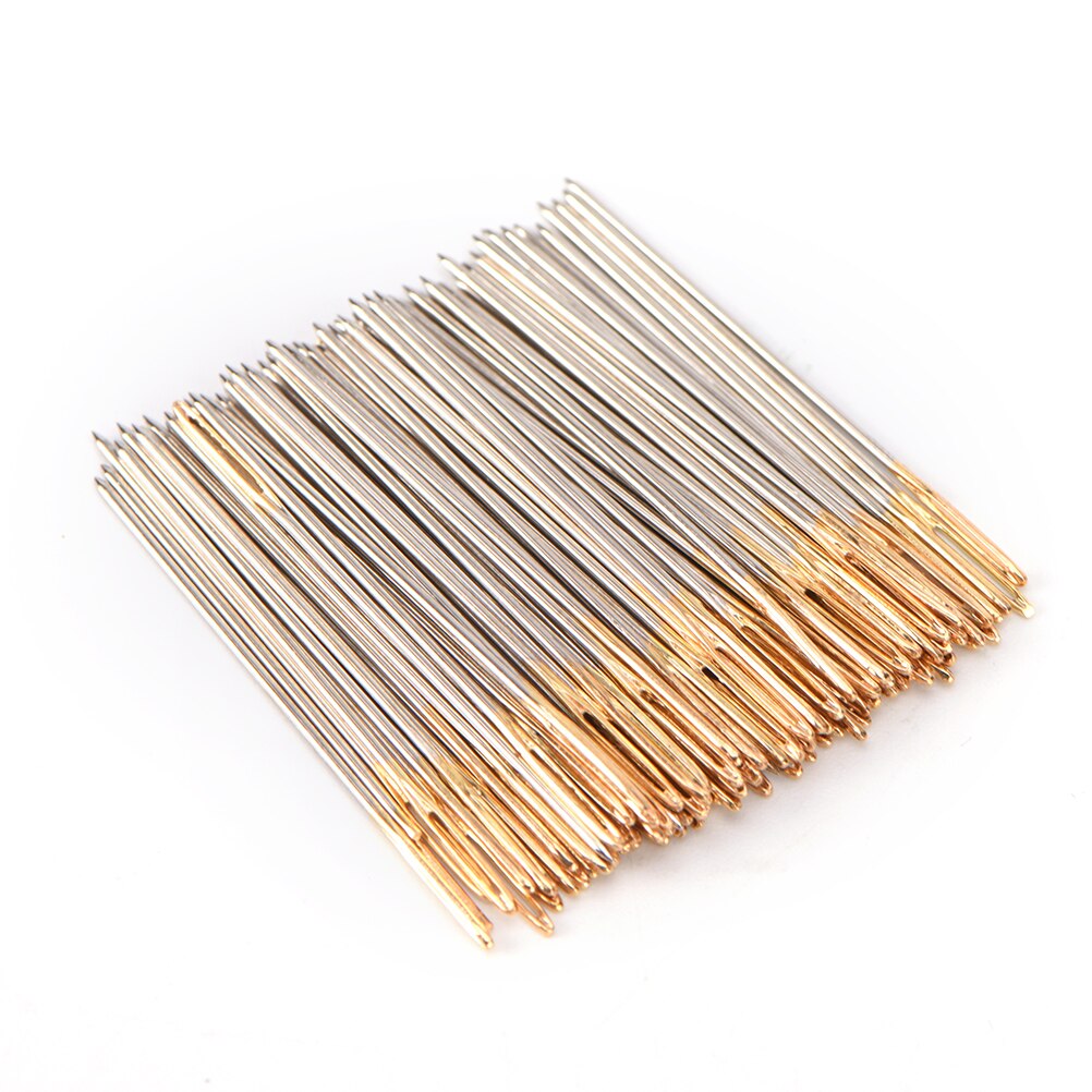100PCS Golden Tail Embroidery Fabric Cross Stitch Needles Size 24 For 11CT Stitch Cloth Sewing