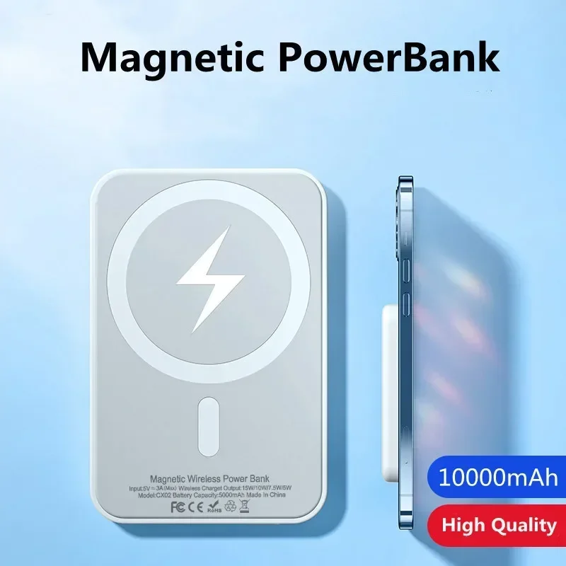 50000 mah magnetisk trådløs mobil strøm ekstern batteri bærbar trådløs oplader magsafe egnet til iphone 13 14 15 -serien