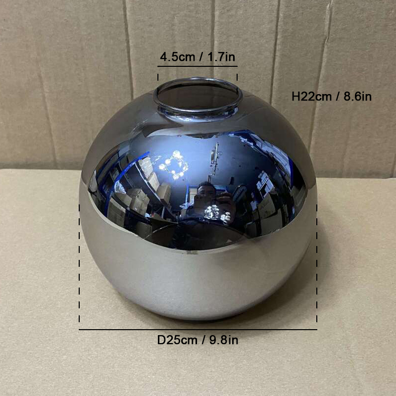 D 13Cm D 15Cm D 18Cm D 20Cm D 25Cm Met De Hand Geblazen Helder Glas Globe Lampenkap Vervangen Met 2 Uiteinden Opening Glazen Deksel Bal Lampshad: YELLOW
