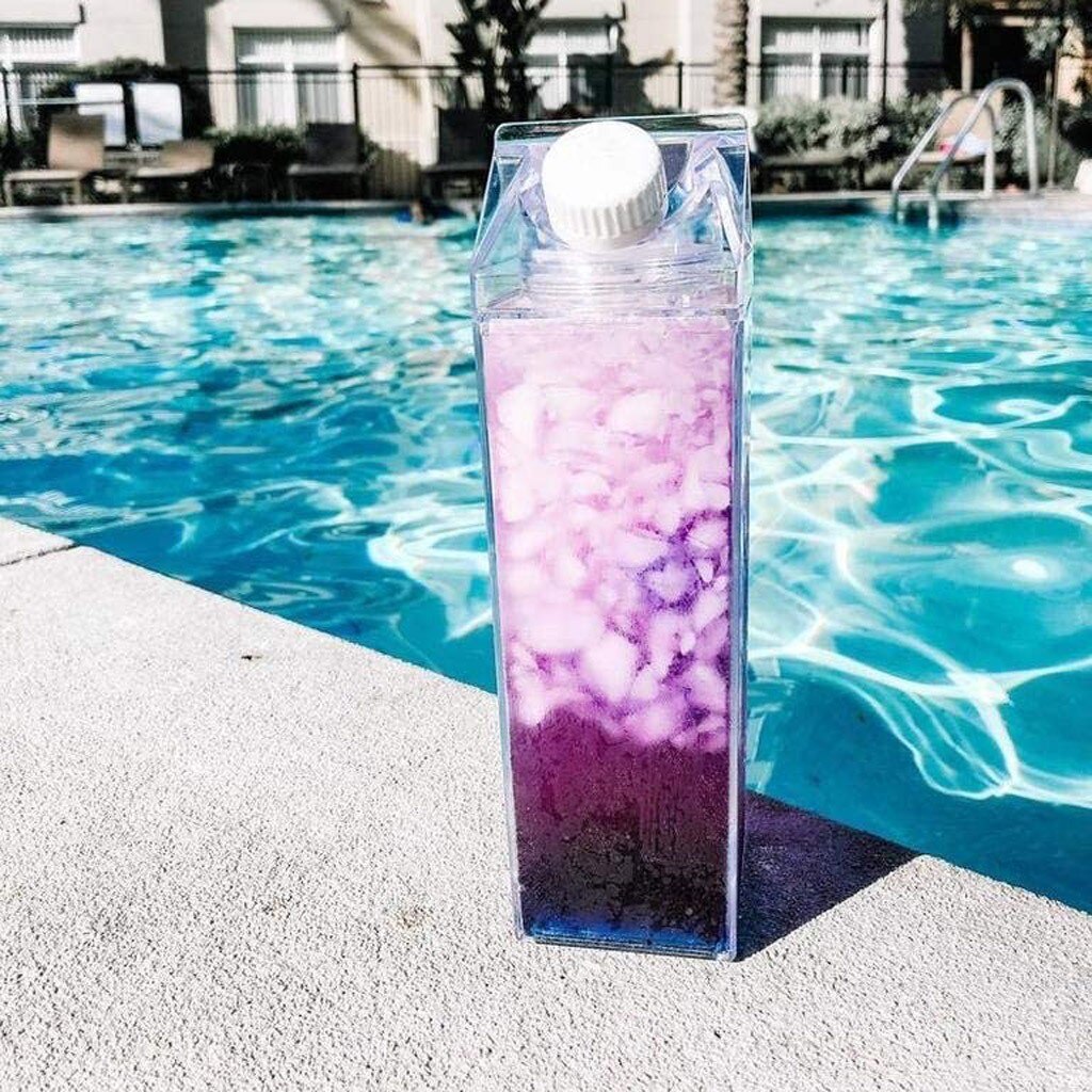 1Pcs Water Flessen Melk Doos Fun Transparante Drink Kartonnen Ketel Perfecte Cadeau Drank Kartonnen Waterkoker Voor Sap Koffie thee