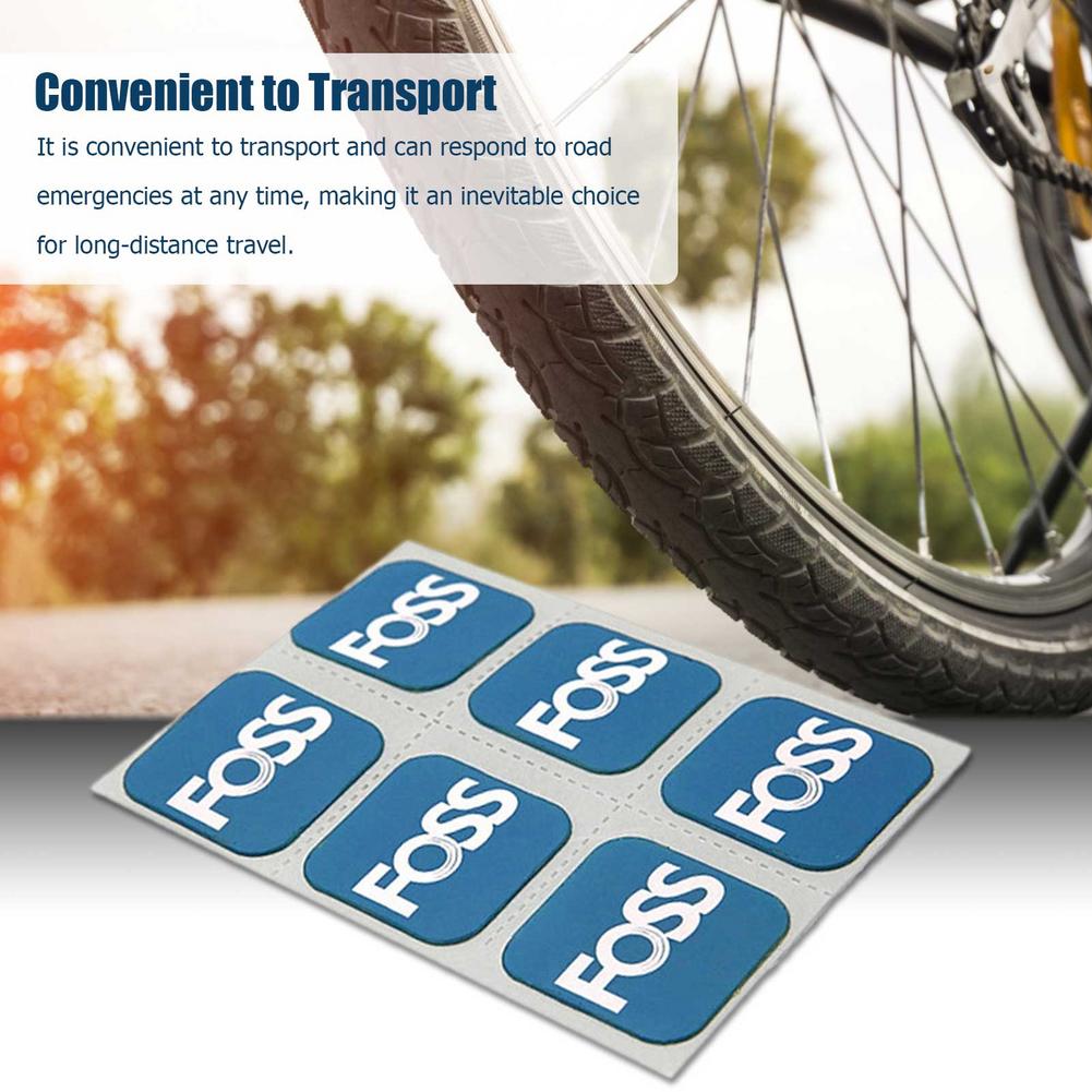 6 st foss gummi punkteringslappar cykel däck däck slang reparation cykel patch kit utan lim cykel inner slang punkteringsverktyg